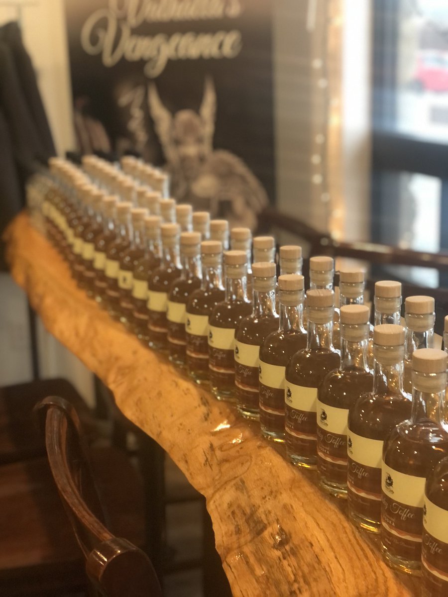BlackGalley's tweet photo. All stocked up with #StickyToffeeVodka The Stillhouse Hours 1-9 Wed, 1-9 Thur, 9-noon Friday #handcraftedinhanwell #smallbatchDistillery @BuyNewBrunswick @BuyLocalNB #vodka #Gin #rum https://t.co/S25jfOejBo