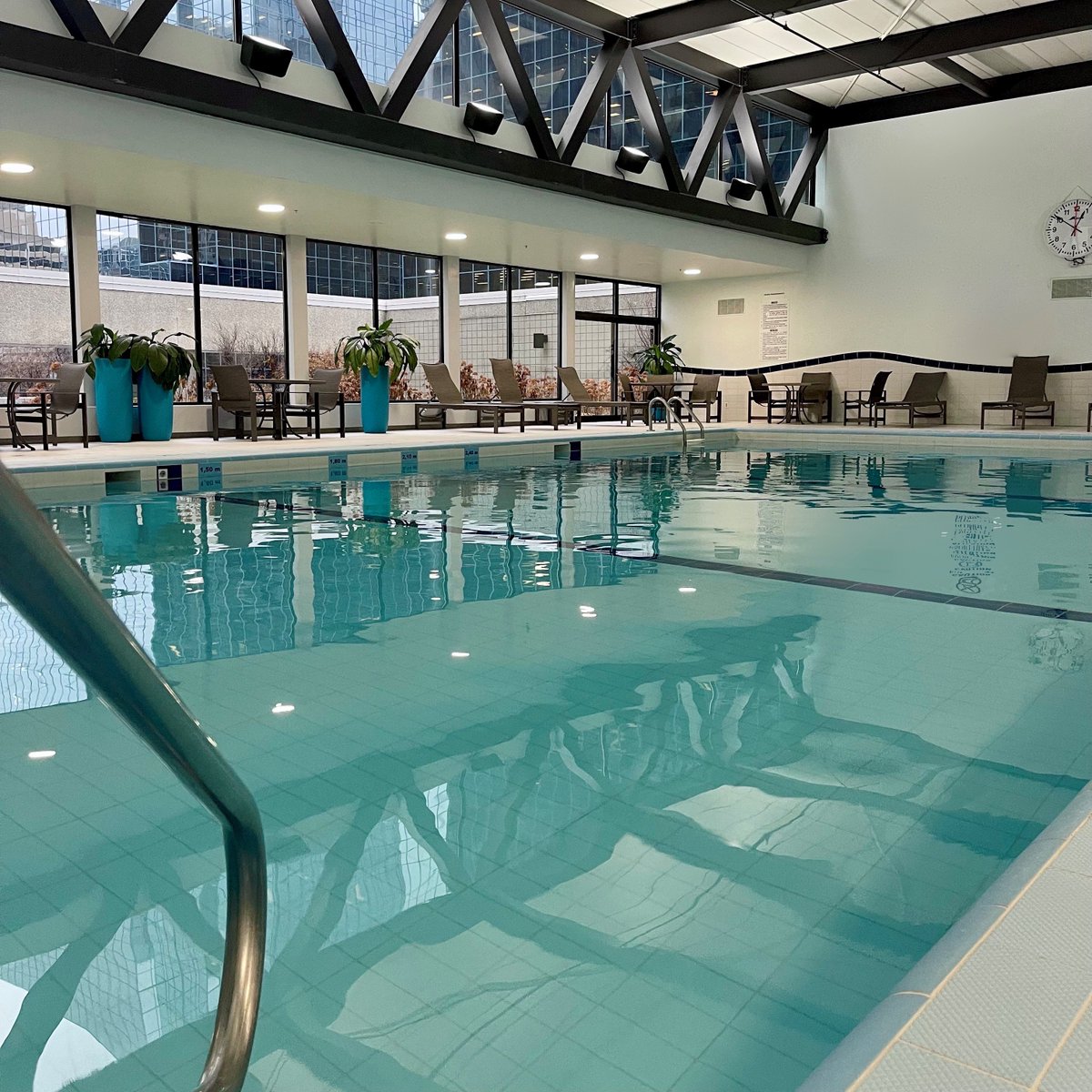 The weather outside is frightful, but our Big Blue Pool is so delightful! 💦 🎶