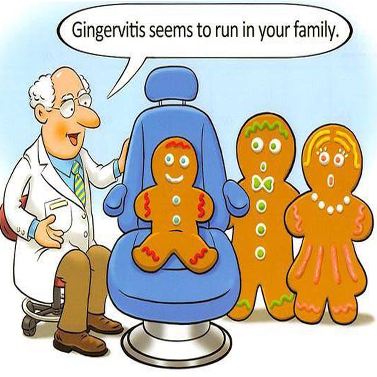 🦷UPS! ¡Hoy he tenido un extraño caso en la clínica!😂🎄

¡¡Ha venido un paciente con "Jengivitis"!! 🍪🤣 Sin duda, ha sido una dulce visita en estas fechas😋

FELIZ NAVIDAD

Fuente: Martha Velasco Ramos
#odontologia #odontolife #odonto #clinicadental #odonto #odontolovers