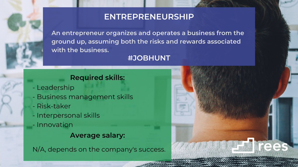 Are you always thinking of genius business ideas that have the potential to change the world? Become an entrepreneur and make your dream a reality!

As an entrepreneur, you can be your own boss and creatively run all aspects of a business every day. 
#jobhunt #entrepreneurship