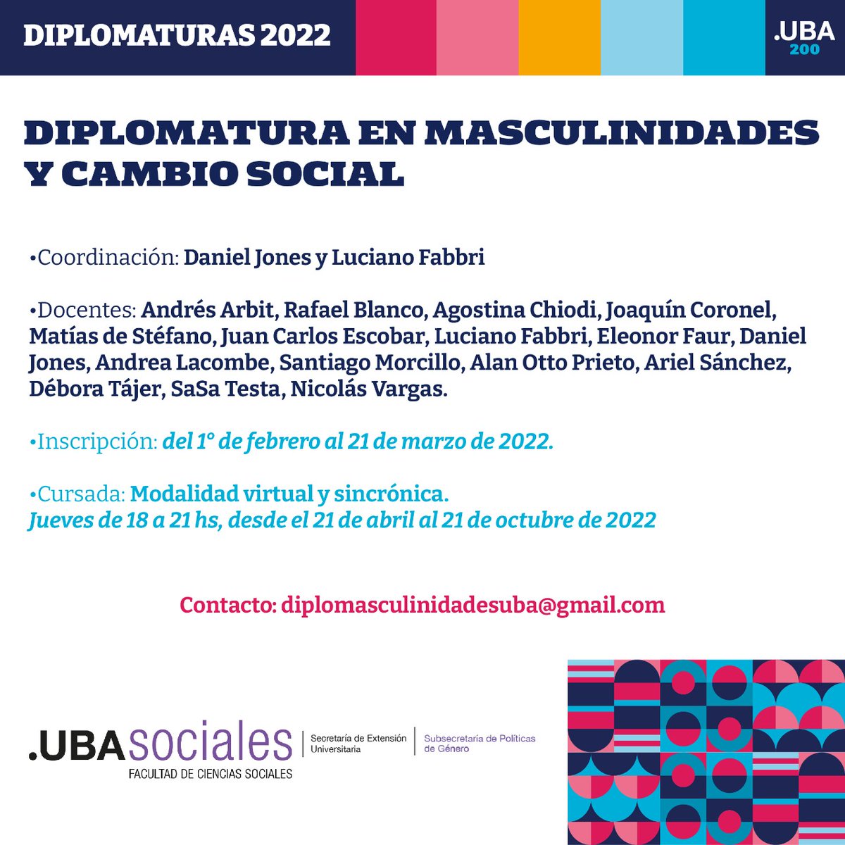 LuchoFabbri's tweet image. HABEMUS DIPLOMATURA EN MASCULINIDADES Y CAMBIO SOCIAL.