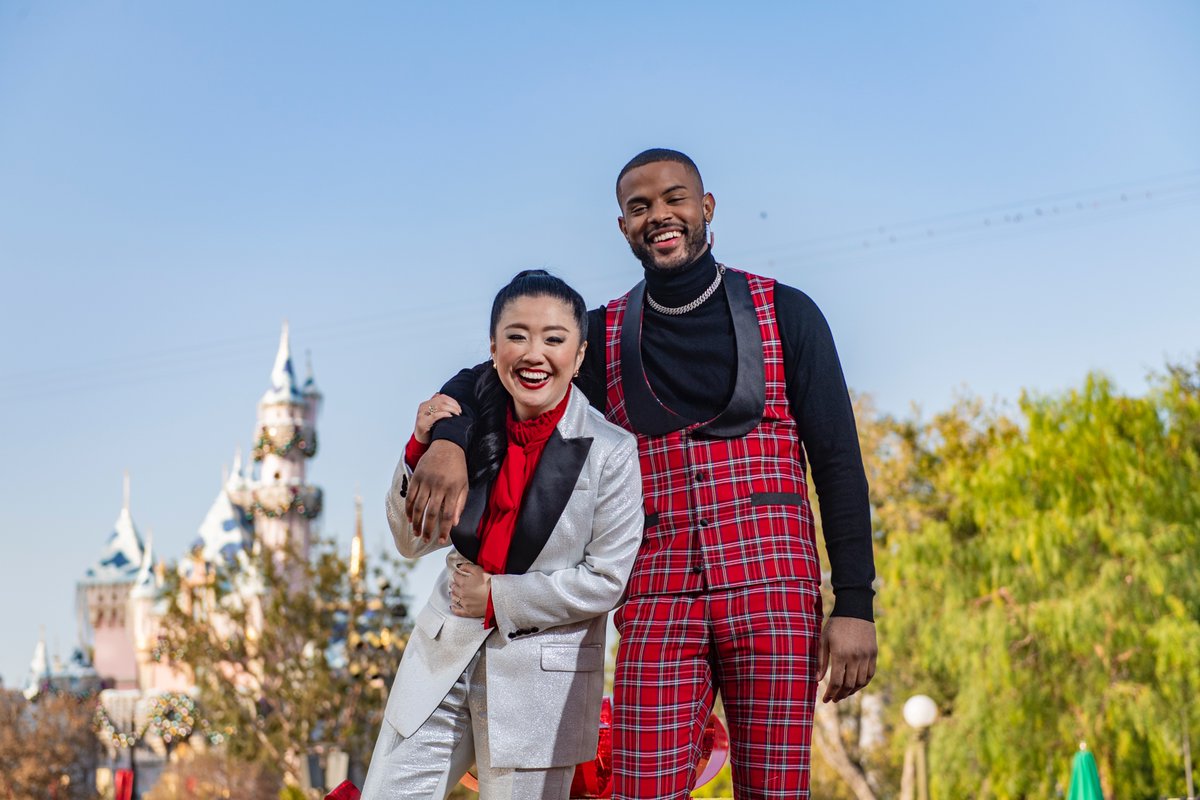 FreeformTV's tweet photo. .@trevorjackson5 and @shrrycola spreading the holiday cheer are ~my~ Happiest Place on Earth. Check out the festivities as they cohost the Disney Parks Magical Christmas Day Parade. Don’t miss it Christmas morning on @ABCNetwork. #DisneyChristmasCelebration https://t.co/wvbnFRFQNx