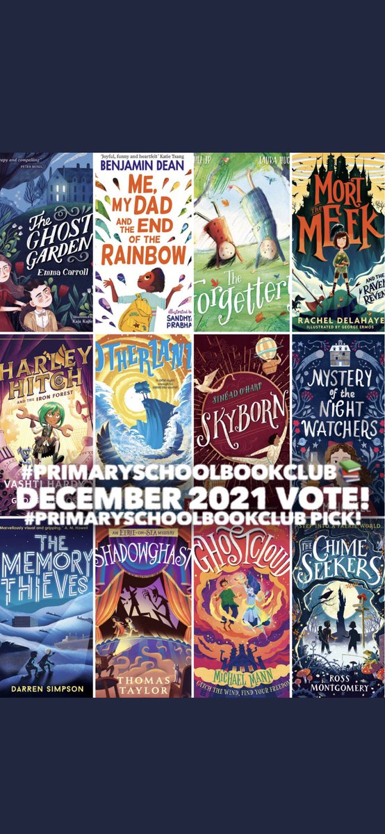 Check out <a href="/PrimarySchoolBC/">#PrimarySchoolBookClub</a> pinned tweet to vote for next month's read. All fabulous choices. Can't believe they were all 2nd place the first time. #PrimarySchoolBookClub