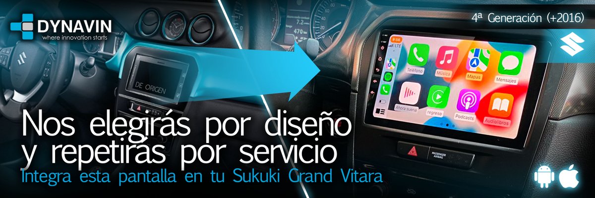 Dynavin España (@dynavinespana) on Twitter photo Pantallas para tu Grand Vitara
#carplay #androidauto #applecarplay #apple #caraudio  #audio #bluetooth #turbo #carlifestyle #carstagram #dynavin #radio #customgrandvitara #tunningsuzuki #suzukigrandvitara #pantallavitara #screensuzuki #suzukirestyling #pantallagrandvitara Pantallas para tu Grand Vitara
#carplay #androidauto #applecarplay #apple #caraudio  #audio #bluetooth #turbo #carlifestyle #carstagram #dynavin #radio #customgrandvitara #tunningsuzuki #suzukigrandvitara #pantallavitara #screensuzuki #suzukirestyling #pantallagrandvitara