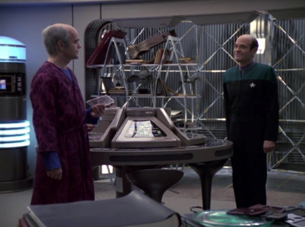 Me &amp; my holographic son <a href="/EMH_Mark1/">🔬Mark Zimmerman🩺The EMH Doctor🧬 ( RP/Parody)</a> in My lab…photo 
Mr Reg Barclay took of us both.