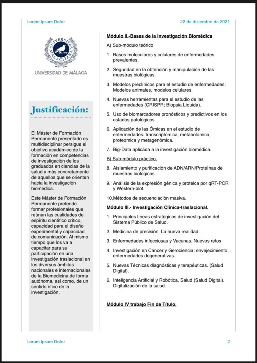 mi-queipo-ortuño (@queipomi) on Twitter photo Un placer ser directora y docente de la primera edición del ‘Máster de formación Permanente en Investigación Biomedica:Diálogo Entre la Clínica y las Moleculas’ de la <a href="/infoUMA/">Universidad de Málaga</a> para el curso 2022/2023. Os animamos a participar! <a href="/MedicinaMalaga/">Facultad de Medicina de Málaga</a> #investigacion Un placer ser directora y docente de la primera edición del ‘Máster de formación Permanente en Investigación Biomedica:Diálogo Entre la Clínica y las Moleculas’ de la <a href="/infoUMA/">Universidad de Málaga</a> para el curso 2022/2023. Os animamos a participar! <a href="/MedicinaMalaga/">Facultad de Medicina de Málaga</a> #investigacion