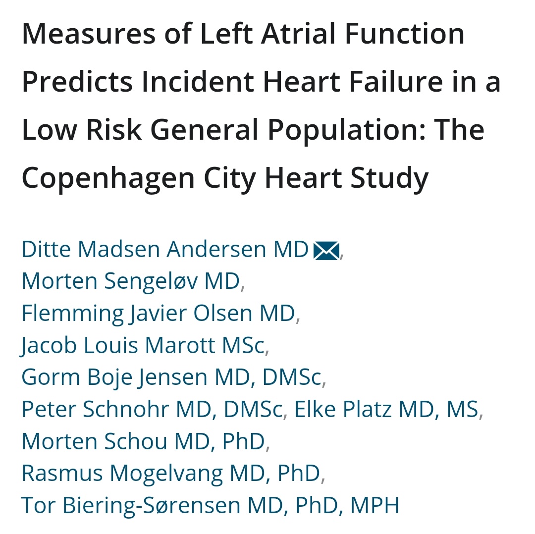 Copenhagen Cardiovascular Research Center (@copcard) on Twitter photo In this <a href="/ESC_Journals/">European Society of Cardiology Journals</a> #heartfailure ♥️sdy D Madsen Andersen et al found that unlike LAVImax 📏, LAVImin 📐, is an independent predictor of incident HF🫀💨
🔗bit.ly/3pjpB9T
#CardioTwitter #Cardiology @CIRL_DK #heartfailure #echofirst In this <a href="/ESC_Journals/">European Society of Cardiology Journals</a> #heartfailure ♥️sdy D Madsen Andersen et al found that unlike LAVImax 📏, LAVImin 📐, is an independent predictor of incident HF🫀💨
🔗bit.ly/3pjpB9T
#CardioTwitter #Cardiology @CIRL_DK #heartfailure #echofirst