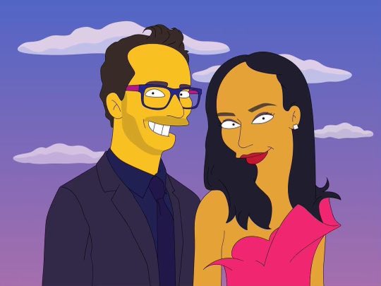 I’ve arrived! Finally been Simpsonized with @malinamoye ! 2022 is lookin up 🏹 Thank U @artsimpsons for the incredible portrait! #simpsonized #happyholidays #thesimpsons
