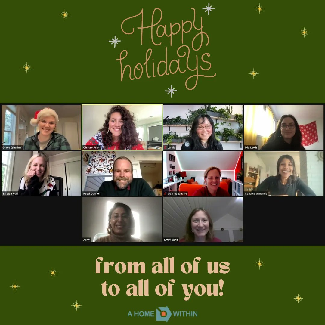 AHomeWithin's tweet photo. All of us at A Home Within are grateful beyond measure for every member of our community. We would like to wish you all joy, peace, and good health this season and in the coming year!
#ahomewithin #thankyou #happyholidays #therapy #mentalhealth #foster #fostercare #fosteryouth https://t.co/yWlVjsRFNJ