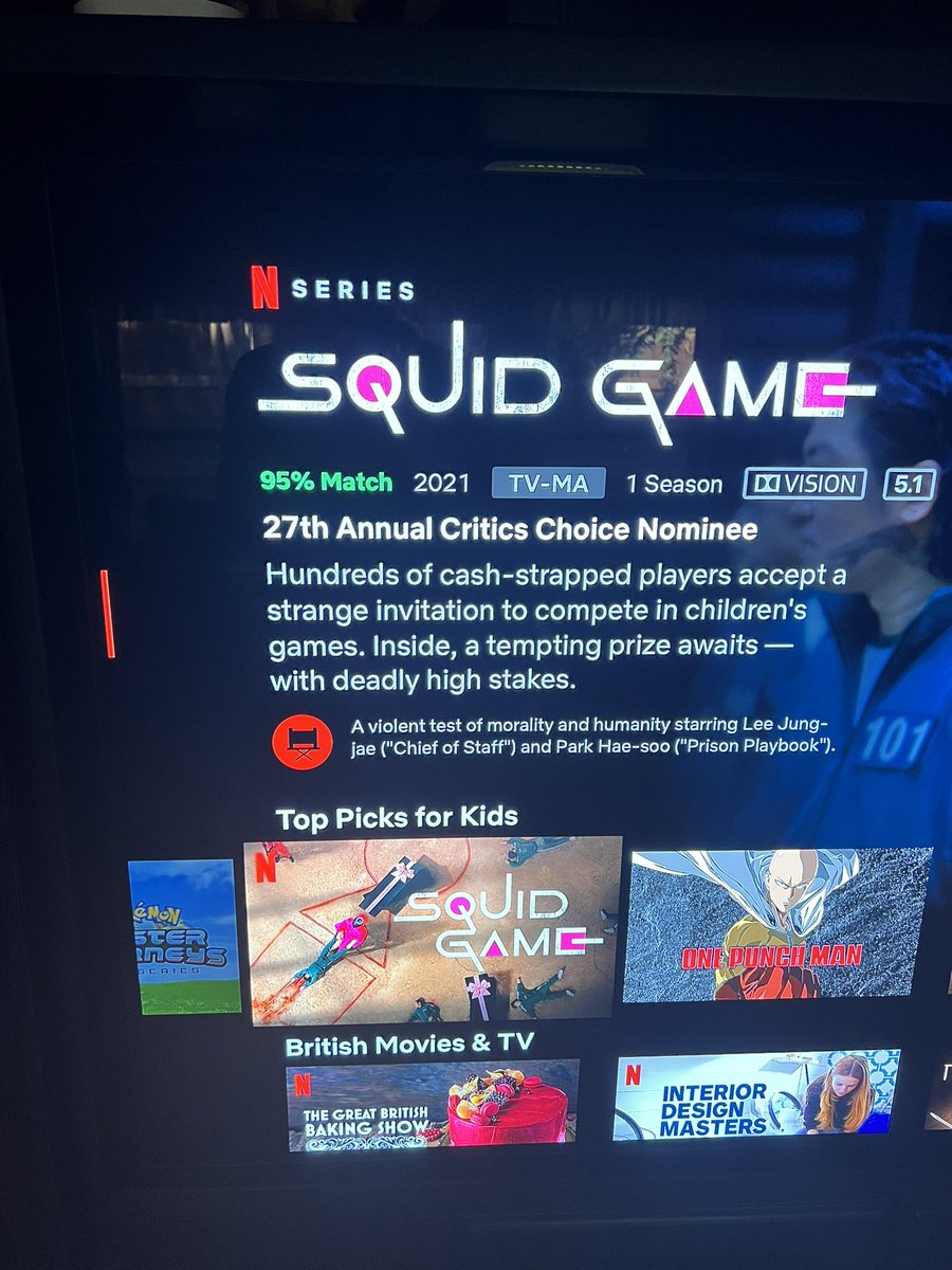 WTF <a href="/netflix/">Netflix</a>! Killing humans for sport is now “top pick for kids”?! In the kids profile no less, smh.