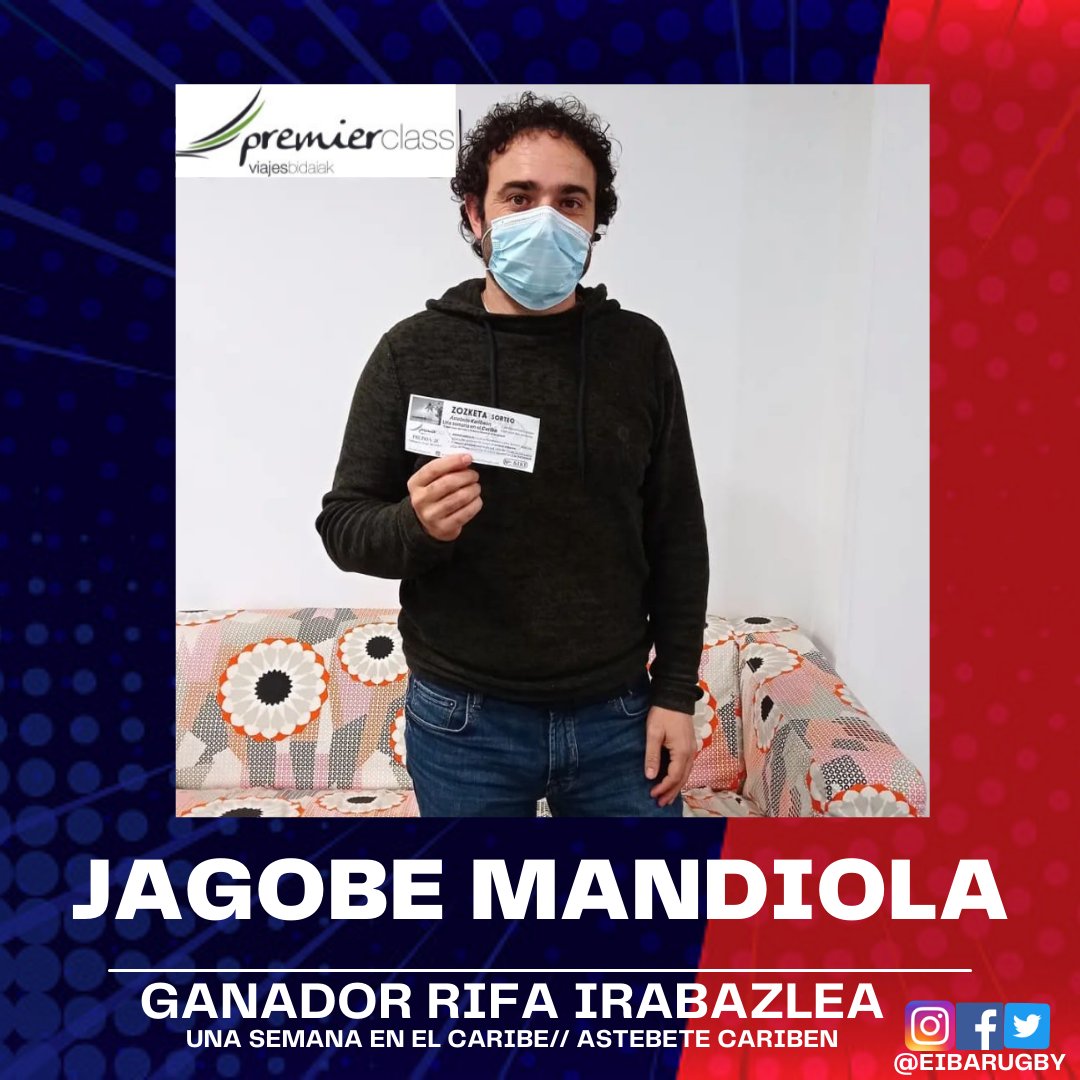 eibarugbytaldea's tweet photo. 💙AGERTU DA RIFAN IRABAZLEA!! ❤YA HA PARECIDO EL GANADOR SE LA RIFA!!6183
👉#PREMIERclass -ren eskutik JAKOBE MENDIOLA astebete Kariben disfrutatzeko aukera izango du!
👉De mano de #PREMIERclass JAKOBE MENDIOLA ya puede disfrutar de una semana en el CARIBE!
#AUPAEIBAR❤💙💪 https://t.co/EoylDVcuAf