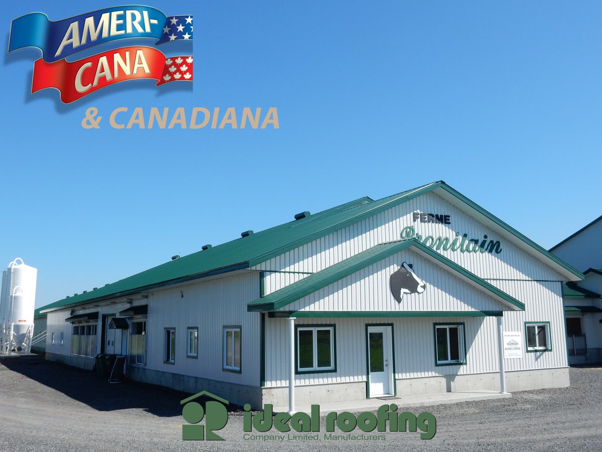 IdealRoofing29's tweet photo. This agricultural project located in Acton Vale, Quebec has Ideal Roofing's Ameri-Cana steel panels in the colour Forest Green for the roof and Canadiana steel panels in the colour White for the siding.
https://t.co/Jd9NPC3oJU
#idealroofing #steelsiding #steelroofing #CSSBI https://t.co/0QOw5ocHMI