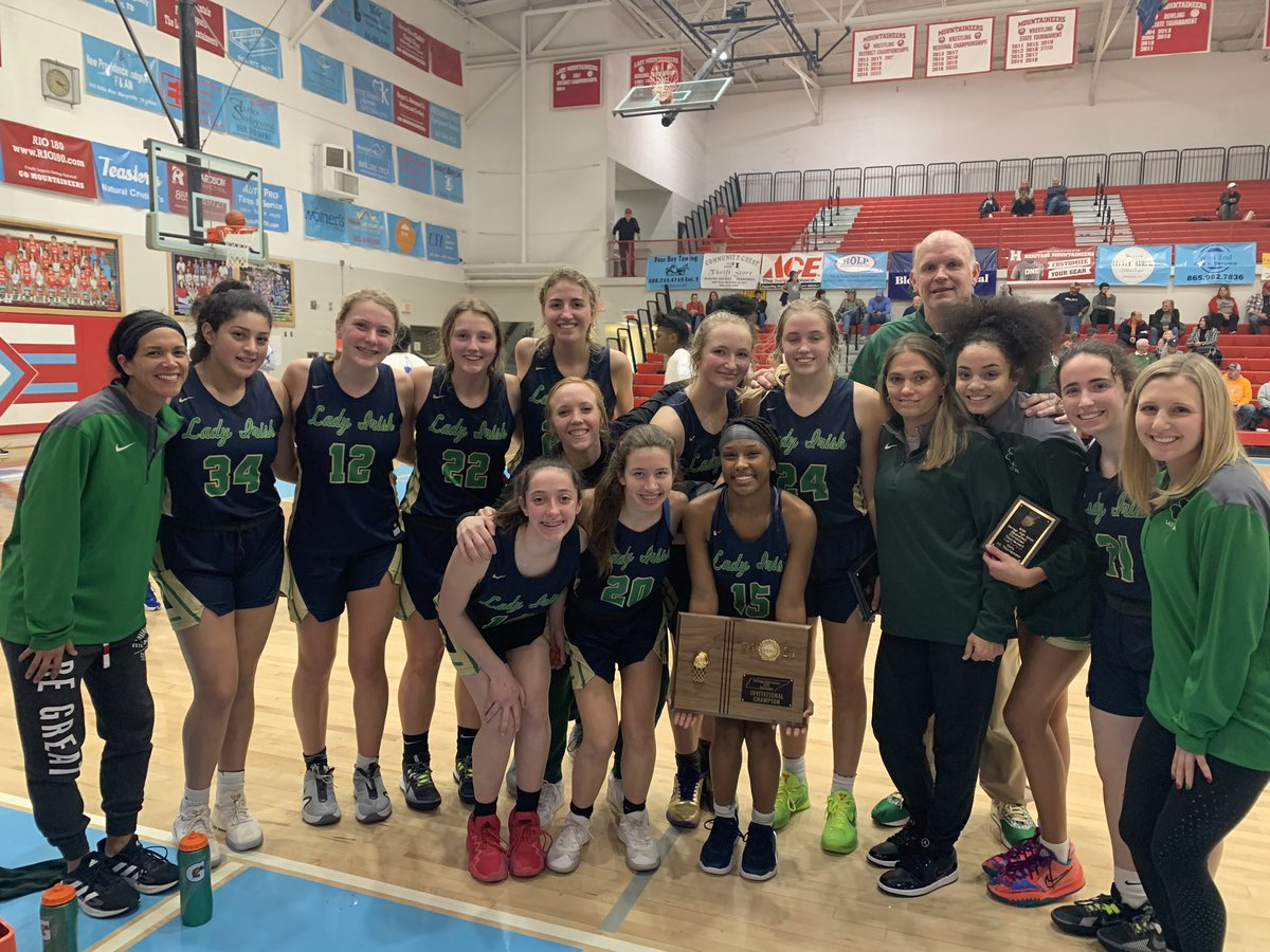 knox_bball's tweet photo. Make it 6 in a row for the Lady Irish. Great win over 1 of top teams n East Tn. Catholic. 48. Heritage 46. Outstanding tournament. Leading the Irish were were MVP @MainsSydney 16 pts &amp; All tournament: @JazminWillimas 12pts @ella_renfree 8 pts 10 blocks @TinsleyWalker1 6 pts https://t.co/qvJA7Zp7m4