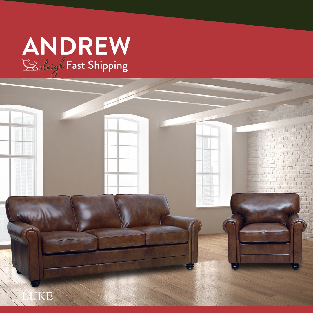 LukeHomeFurn's tweet photo. Get 🛷 Sleigh Fast Shipping with our ✅ In-Stock Andrew Collection. Just send an email to scott@lukeleather.com to get your order in. #lukehome https://t.co/YVH2Kp8h38