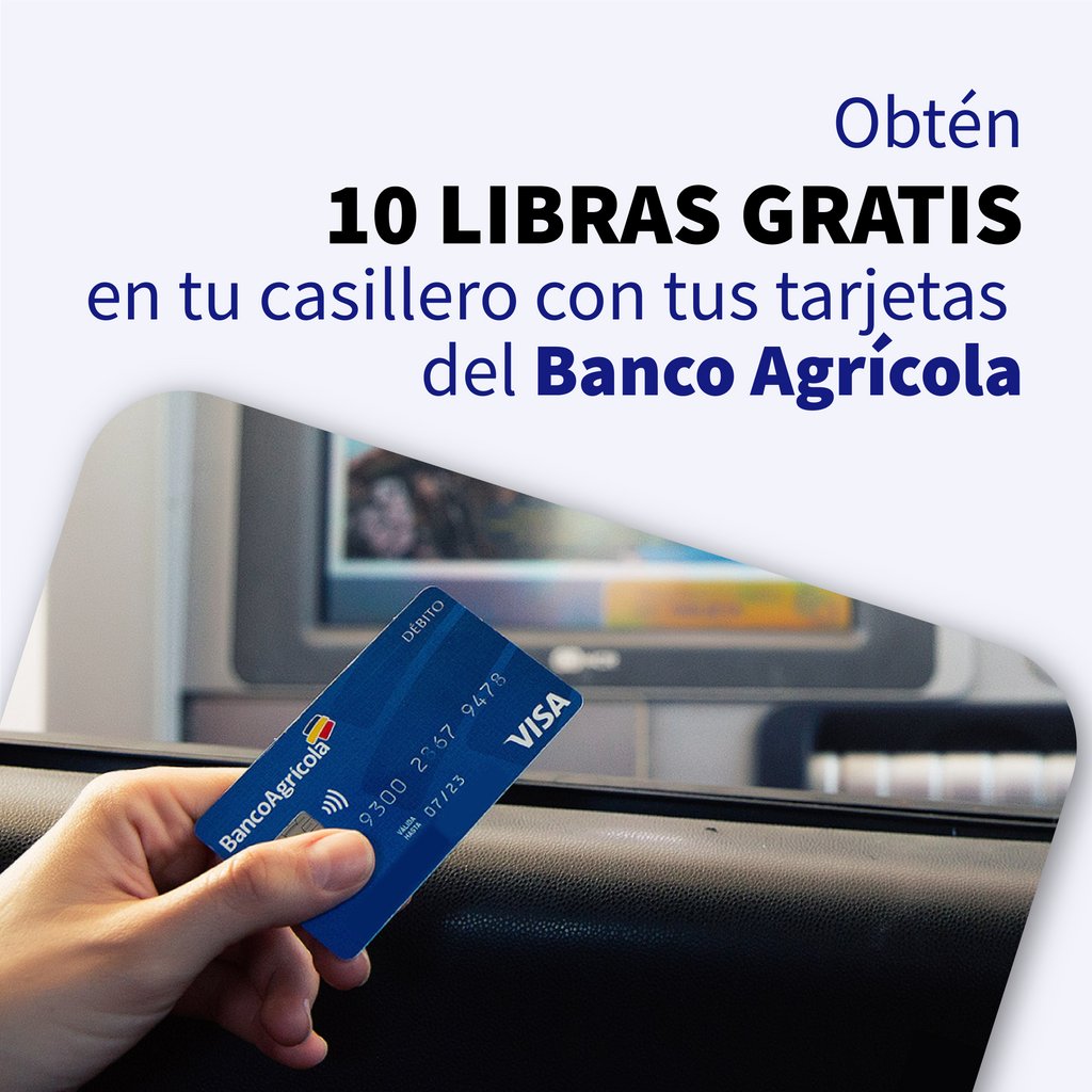 ¡No te pierdas la oportunidad de obtener 10 LIBRAS GRATIS! Usa tus tarjetas de Banco Agrícola para tu casillero. 💳🎊