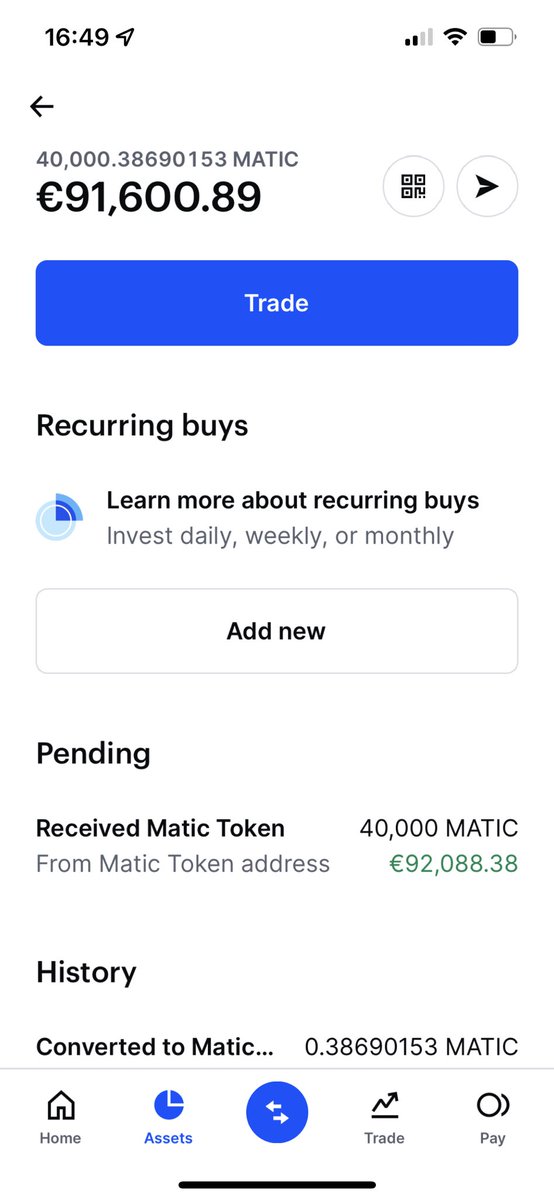 CryptoIre's tweet image. Taking some more juicy matic profits. Bought at 0.01c 😁 $matic @GbhoyDownUnder