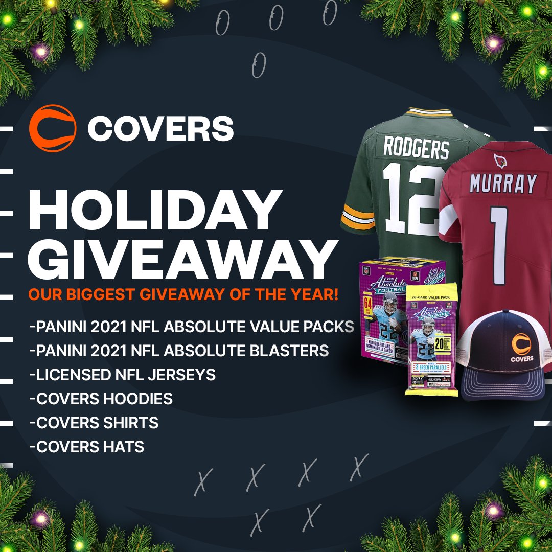 🎅GIVEAWAY🎅

For every NFL TD scored on Christmas Day we will give away a Covers Prize Pack that could include:

💥Covers Swag
💥NFL Absolute Trading Cards
💥NFL Jerseys

To Enter:
✅Follow <a href="/Covers/">Covers</a> 
✅Like+RT This Post            

We will randomly pick a winner after each TD!