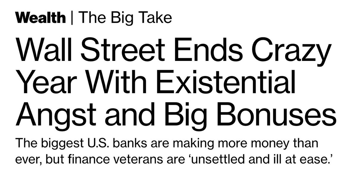 Dogetoshi's tweet photo. Wall Street bankers are depressed because crypto folks are making more money than them and shitposting. https://t.co/Z1yvO1trcn
