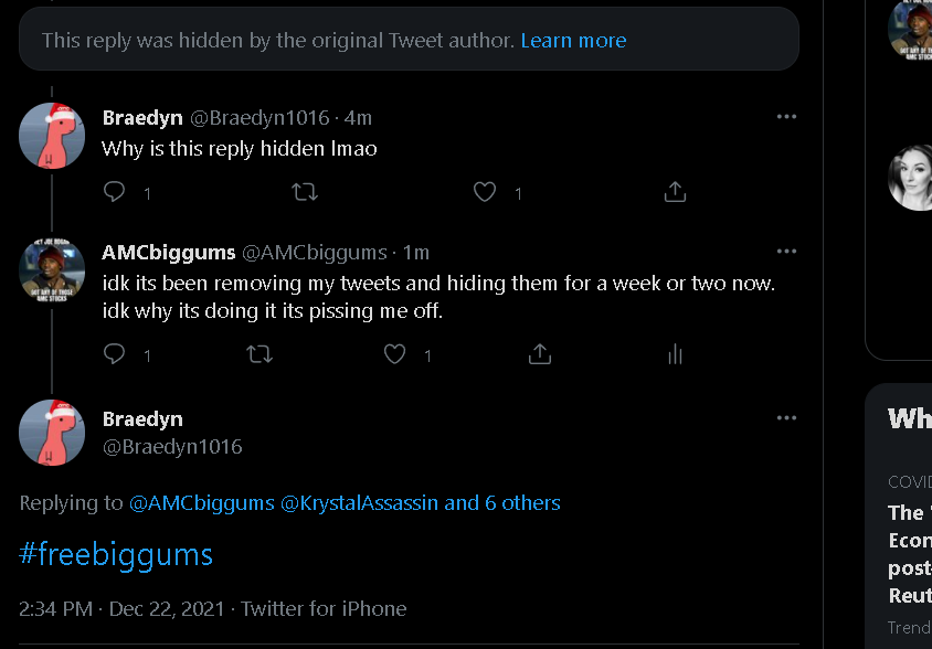 AMCbiggums's tweet photo. guess im in twitter jail or something this is like the 18th time my tweets get hidden or removed.  in the last two weeks. https://t.co/ODM27JWAM6