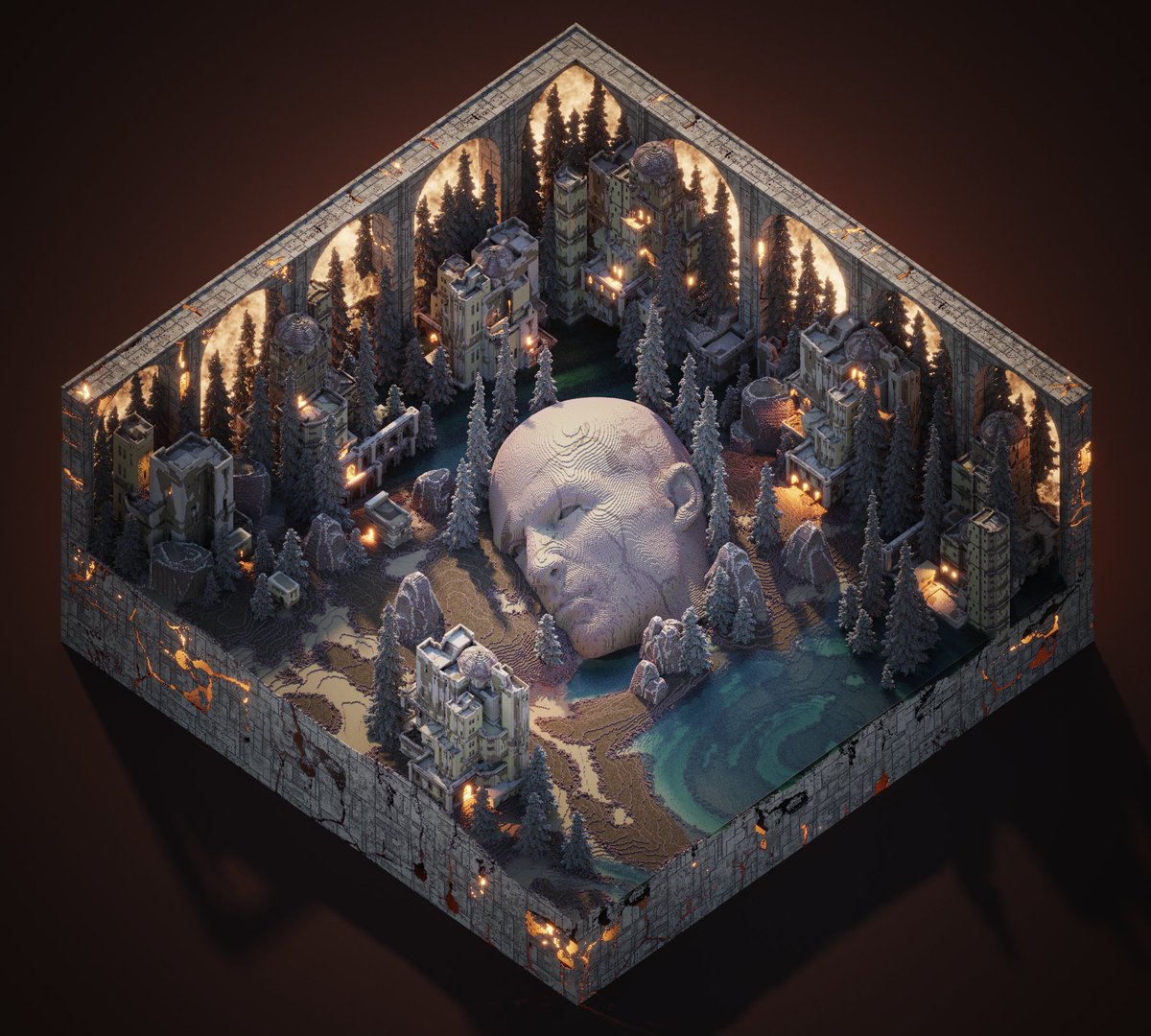 TritzChristophe's tweet photo. CryptoPlanet'40 in progress! 🪐
#voxelart #NFT #magicavoxel https://t.co/qBEIWDAXIh