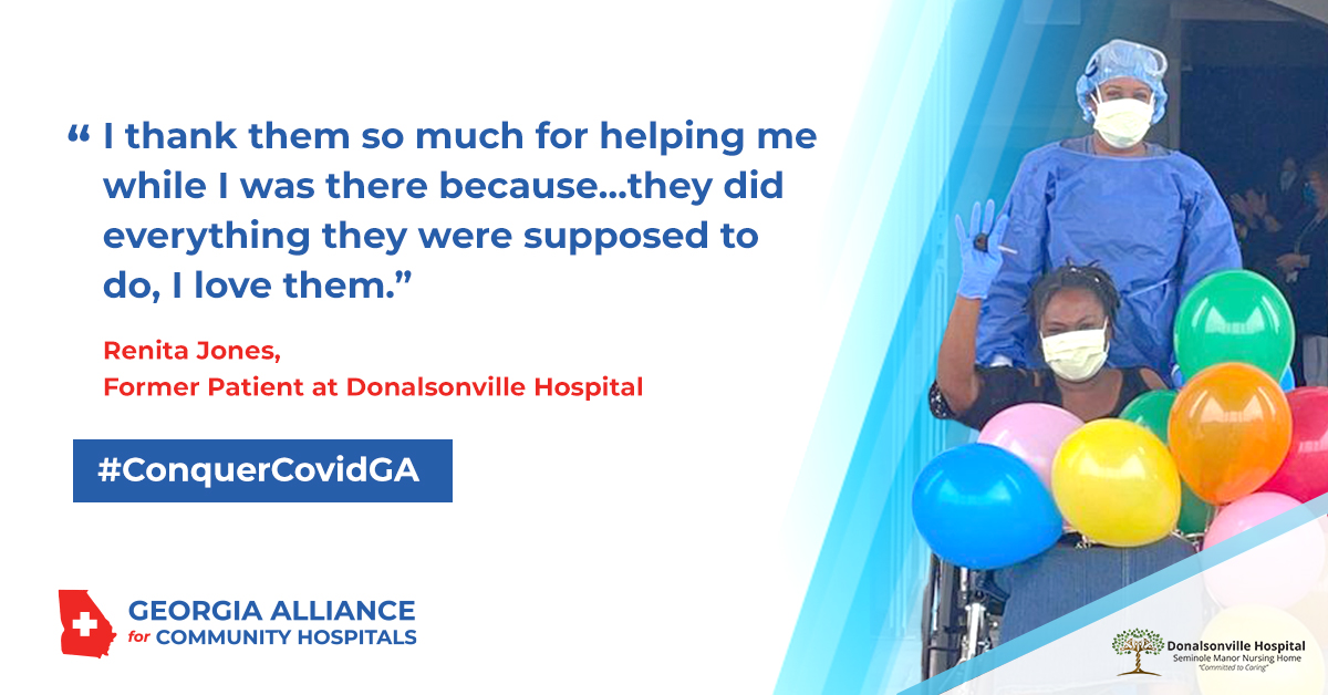 "South Georgia COVID survivor, hospital inspire community" bit.ly/3FaL6PR. Thank you, Donalsonville Hospital, for the wonderful care you provide to your patients!