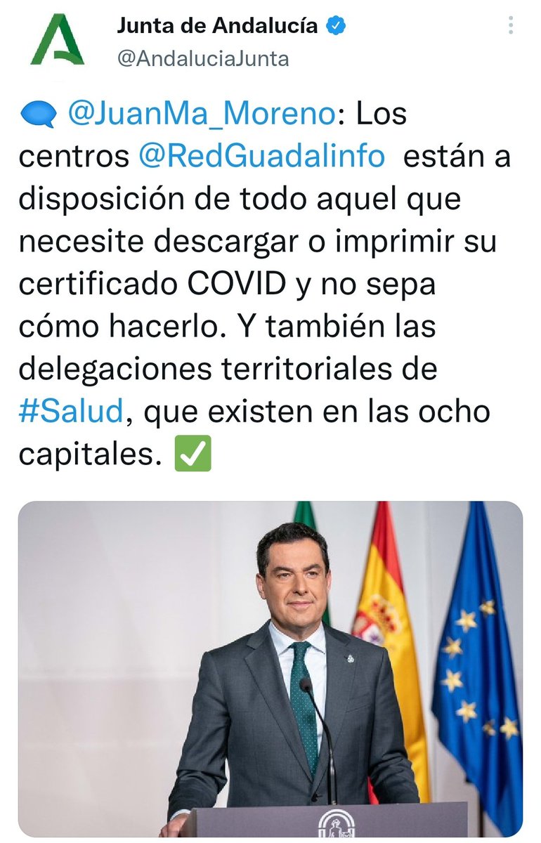 Ailguadalinfo's tweet photo. Y es ahora, cuando..Tras días intensos intentando que los usuarios saquen sus #PasaporteCovid con una web #clicSalud y app #SaludAndalucia CAÍDAS ..Viene este señor, q por cierto no paga los sueldos de los #CAPIS @RedGuadalinfo, a decirle a la gente que estamos a su disposición😂 https://t.co/VWKRxqlq8i