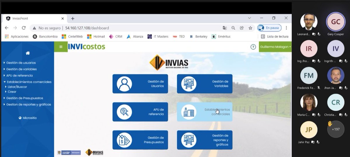 InviasOficial's tweet photo. #AEstaHora se desarrolla la primera mesa técnica sobre el aplicativo #INVICostos, una herramienta que permitirá consultar los Análisis de Precios Unitarios de referencia del #INVÍAS. https://t.co/UNkkjpec5F