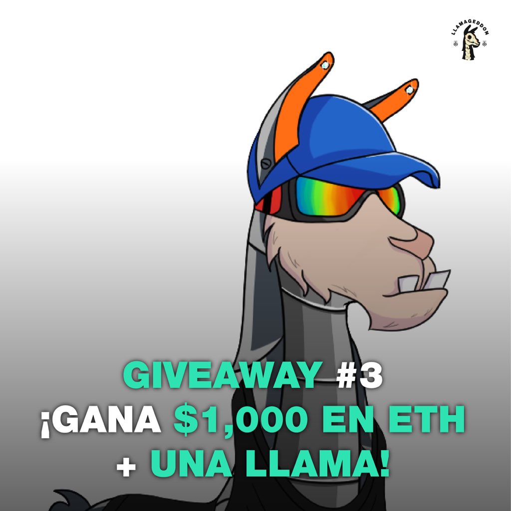Llamageddonpe's tweet photo. GIVEAWAY #3 🎅🏼
¡Adquiere tu Llama y participa!
(También participan holders actuales)

Gana $1000 en ETH y una LLAMA:
🔥Síguenos en Twitter y RT este Tweet.
🔥Etiqueta a 3 amigos
🔥Invita a tus amigos a unirse a nuestro canal de Discord (genera tu link).

Finaliza el: 1 de Enero https://t.co/JYcgcEUyCR