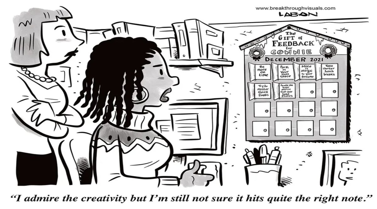 CornerstoneInc's tweet photo. #CartoonCoffeeBreak: 'Tis the season for giving! In the workplace, the act of giving #feedback can be one of the most powerful gifts for #employees looking to grow and develop. Grab your ☕ coffee and learn more: https://t.co/09LmESM9DL #HRHumor https://t.co/9xhWq1Wb4w
