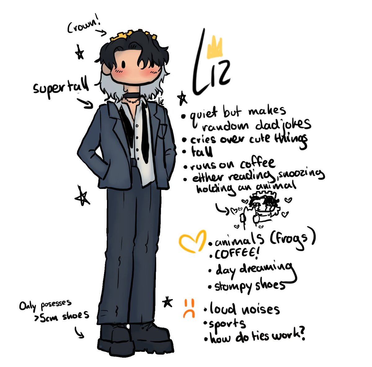 Aaah the trend is so cute and everyone looks so cool

So I joined, here is my person for #AteezHighSchool_AU 
Mostly snoozing, very tall and no thoughts but animals 