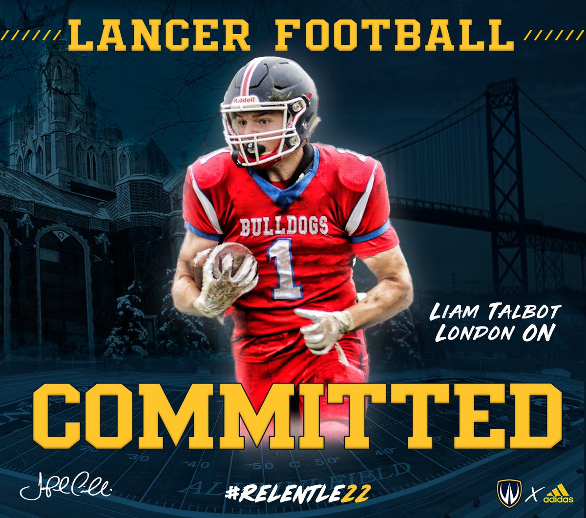 🚨COMMITMENT🚨

SIGNED❕🔏✔️ 
•
•
Welcome to the #LancerFamily RB - Liam Talbot 🇨🇦
•
•
📚Program: Kinesiology ✏️📖
•
•
📍London, ON ➡️ Windsor, ON 
•
•
#WinInWindsor X #LancerWay X #BCGS X #ExE X #RELENTLE22