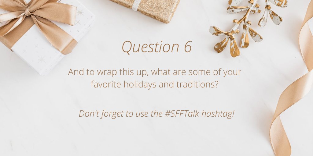 byamberelzinga's tweet photo. #SFFTalk Last question!
And to wrap this up, what are some of your favorite holidays and traditions?
Don't forget to use the hashtag! https://t.co/mxFYNKVxBt