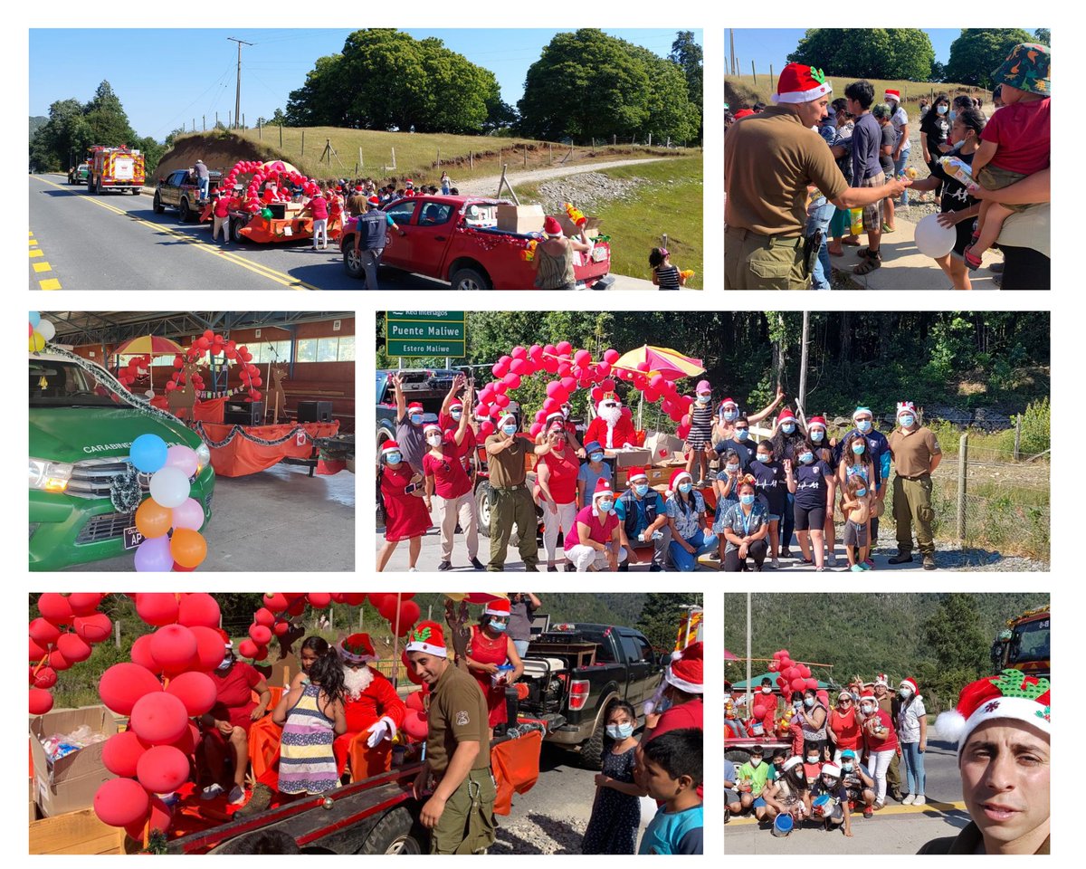 CarabLosRios's tweet photo. Carabineros de la Tenencia fronteriza de #Liquiñe, junto bomberos, personal del #Cecof y Jta de Vecinos, entregan regalos a niños y niñas de esa localidad cordillerana.
#NavidadSegura 
#CarabinerosDeTodos https://t.co/CCR73hbvJX