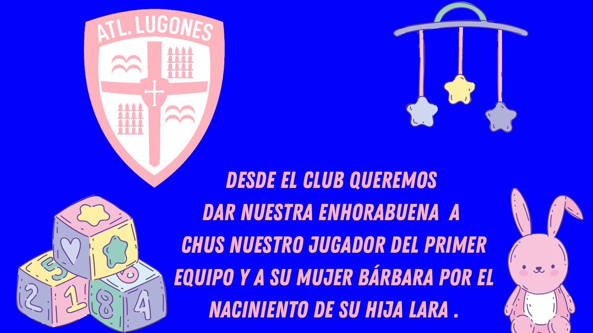 ATL_LUGONES's tweet photo. ENHORABUENA @chus_guti  y Bárbara  por el nacimiento de su hija Lara !!!!!! #bienvenidalara #atleticodelugones #elclubdelpueblo⚪️🔵 #bebe #baby #reciennacida #orgulloblanquiazul https://t.co/L2x6zCzlPh