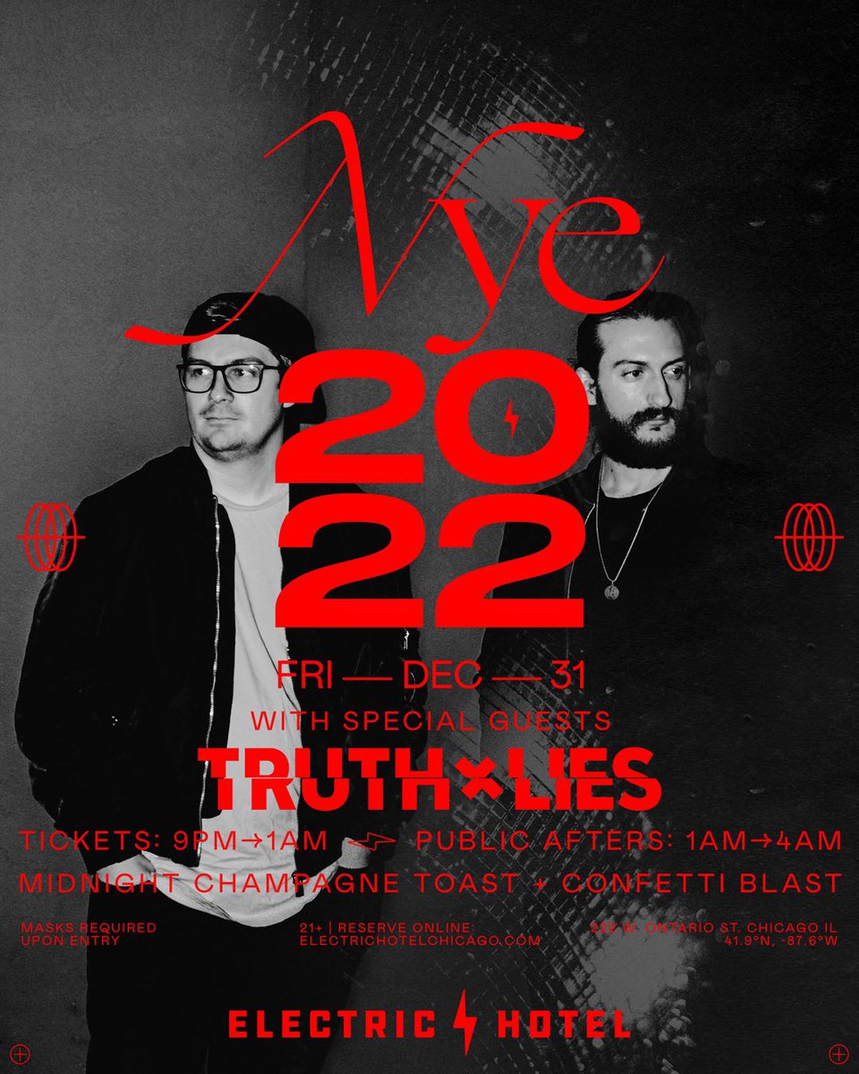Tickets anywhere else for NYE? Ha, yeah we thought so too⚡️

Tickets to our NYE party with <a href="/truthxliesmusic/">Truth x Lies</a> have been flying off the digital shelves, and once each price tier sells out, prices only go up! Make sure you grab yours before they do, via the link in our bio!