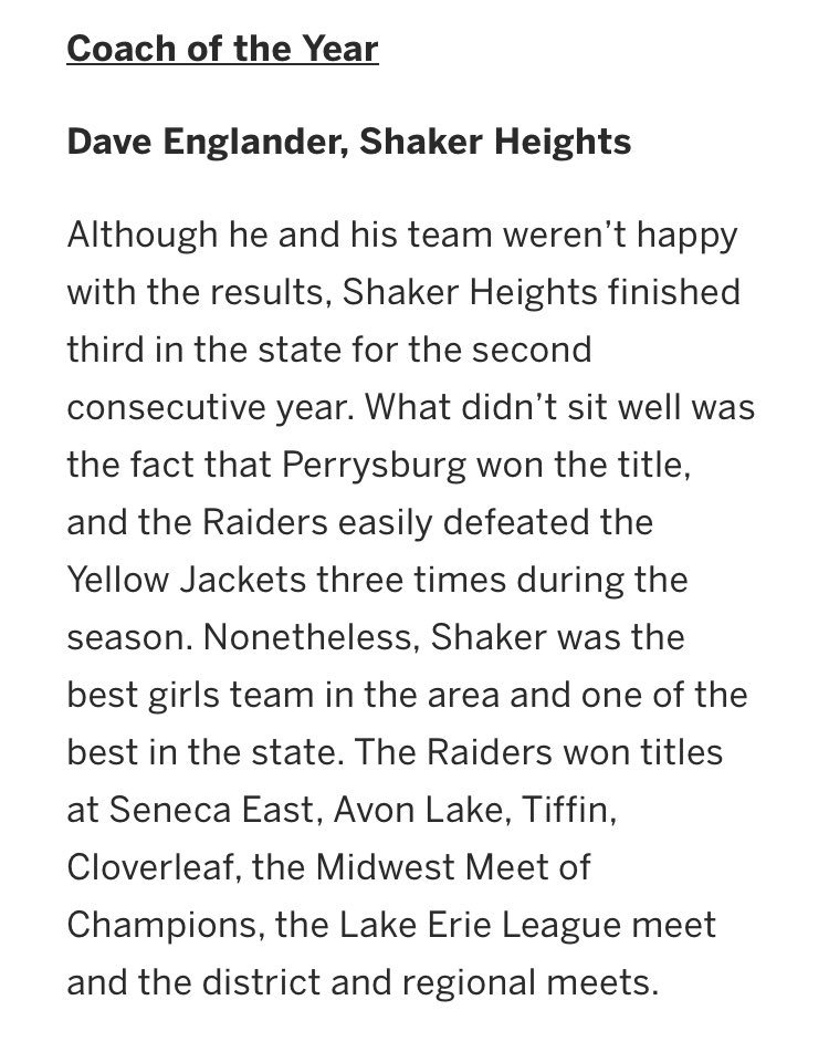 Congratulations to Mia Compton-Engle for earning Cleveland.com 1st Team honors and Head Coach Dave Englander for his selection as Coach-of-the-Year!  Incredible year and well-deserved honors!
Girls high school cross country All-Stars cleveland.com/highschoolspor…