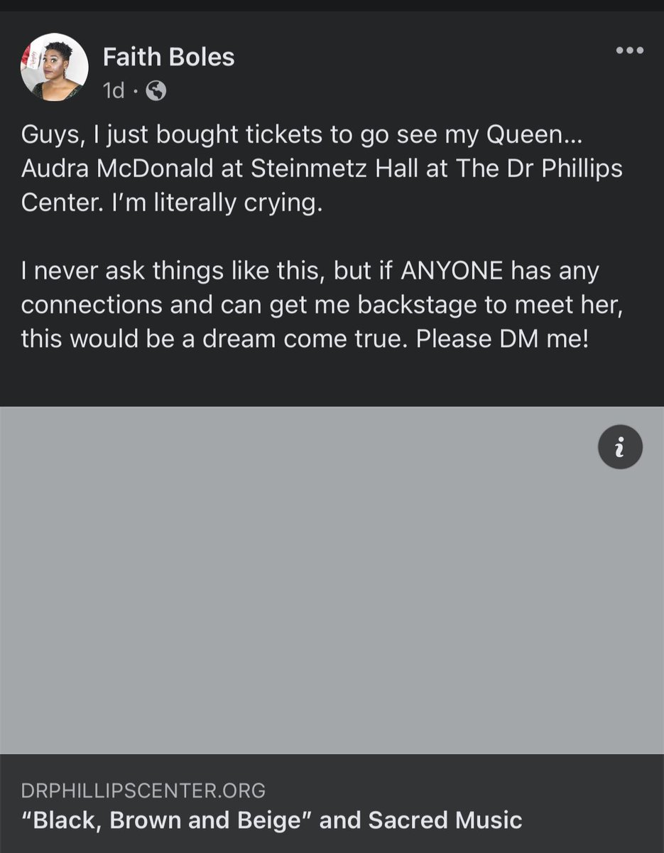 Queen 👸🏾<a href="/AudraEqualityMc/">Audra McDonald</a>! How do we help my old theater friend <a href="/FaithLBoles/">Faith Boles</a> out?!