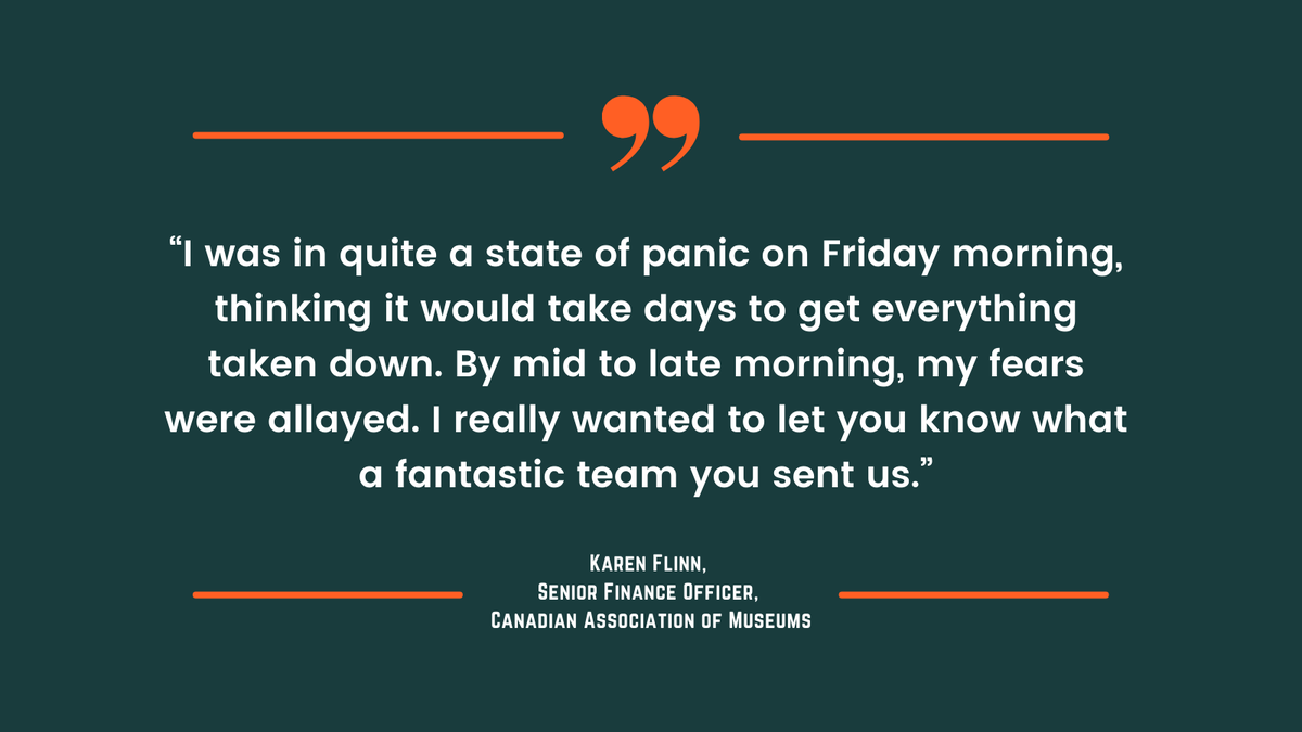 OfficeMovePro's tweet photo. With only a few more sleeps until Christmas, our crews have been working hard behind the scenes to relieve the stress of #moving for clients everywhere! Special thanks to Karen @musecdn for taking the time to share these kind words at such a busy time of year! #testimonial https://t.co/an7paUdulc