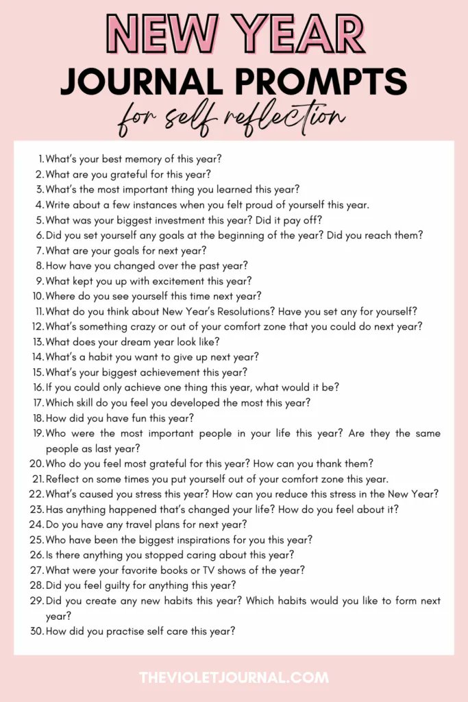 30 Journal Prompts For The New Year - The Violet Journal thevioletjournal.com/new-year-journ…