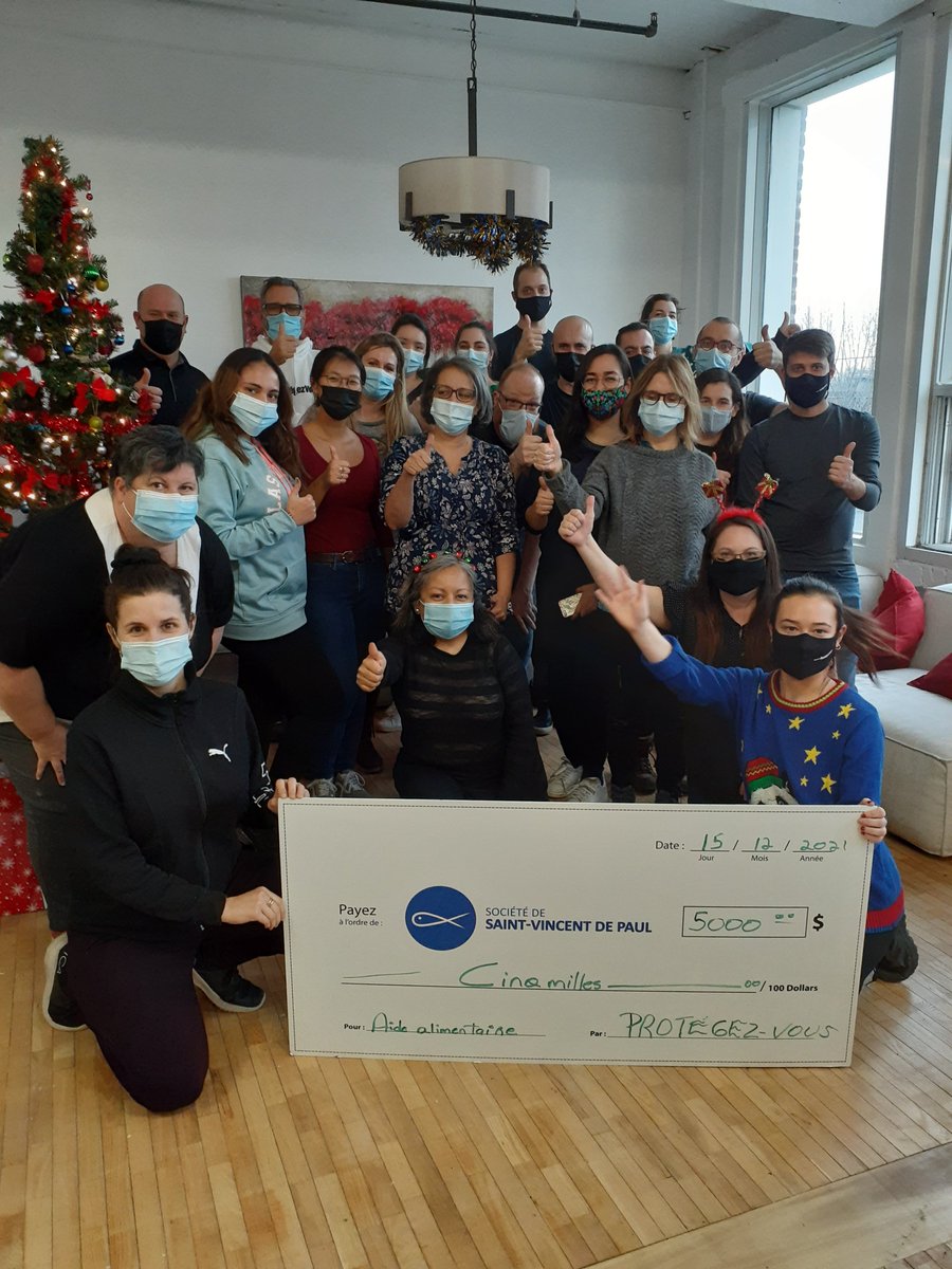 #Bénévolat corporatif avec <a href="/ProtegezVous/">Protégez-Vous</a> : 26 participants ont trié 389 sacs de vêtements. Un don de 5000$ a aussi été remis à la Société de Saint-Vincent de Paul de Montréal pour l’aide alimentaire. MERCI #engagement #solidarite #entraide #ssvpmtl #Montreal
