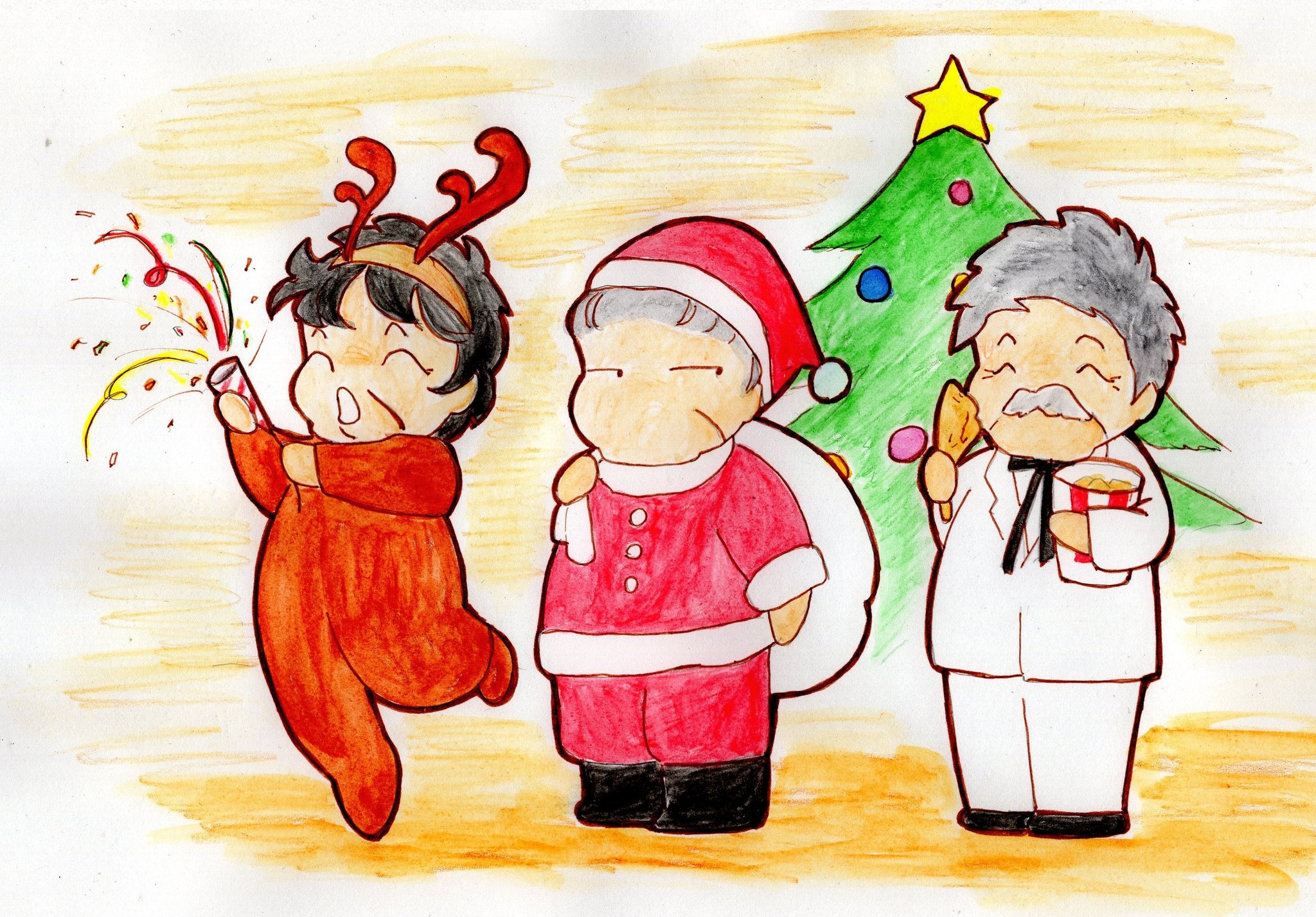 ケーコロ ばあちゃんたちも皆でクリスマス会 をして楽しみます 家族や 皆で楽しむ時間を大切に 過去絵 イラスト ゆるいイラスト クリスマス クリスマス会 ケンタッキー サンタクロース おばあちゃん 三婆 T Co Mhb0wzw24w