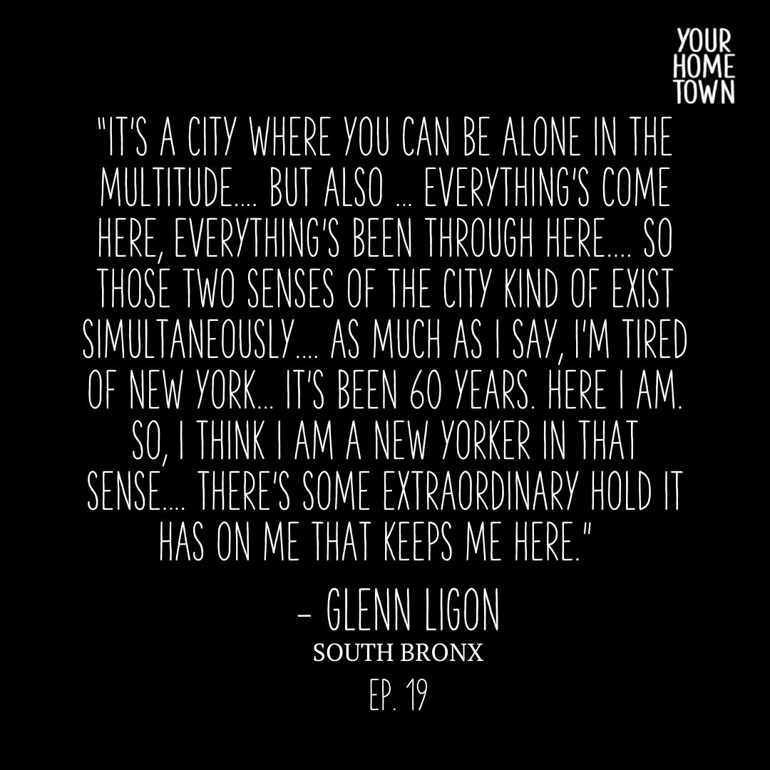 Each of us has our own unique connection to the place we call #home. What does yours mean to you? Don’t miss renowned artist #GlennLigon exploring his #NewYork at yourhometown.org (or wherever you listen to #podcasts).
