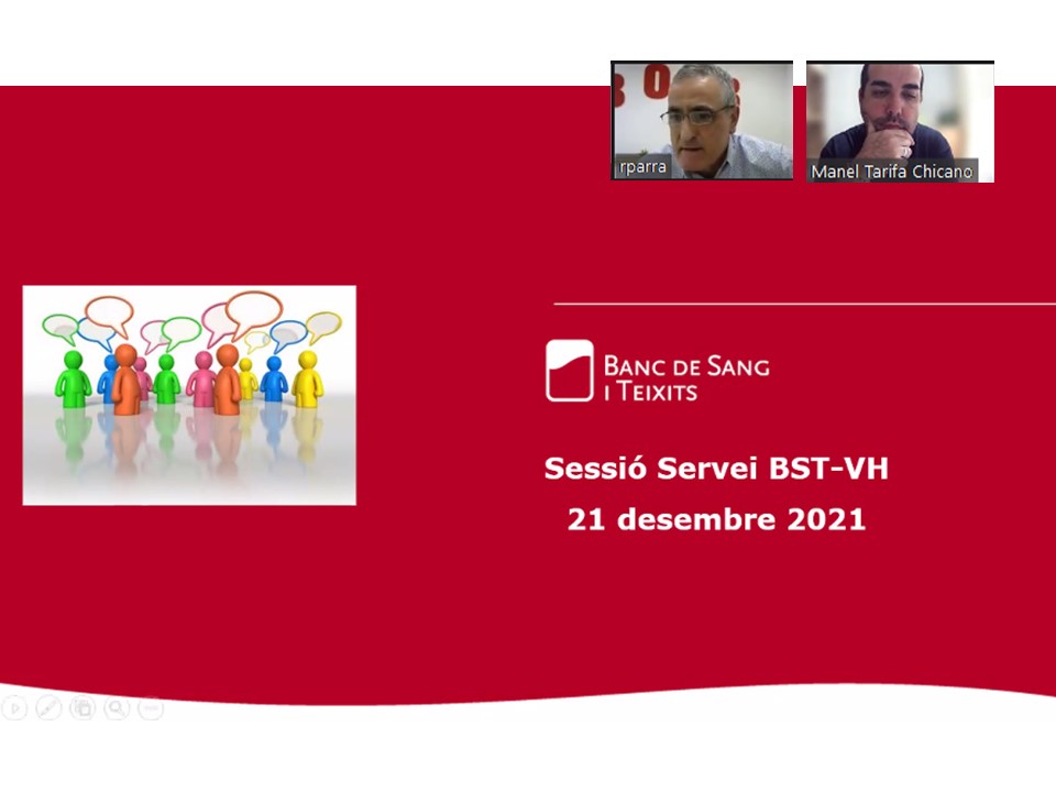 BSTVH_'s tweet photo. La tradicional reunión de servicio de final de año. Más de 9500 donaciones, casi 40000 componentes sanguineos transfundidos y un crecimiento exponencial en el área de procedimientos, aféresis y CAR-T, tanto asistencial como en ensayos clínicos. Nuevos retos para el 2022! #BSTeam https://t.co/7yqtHd9jYE