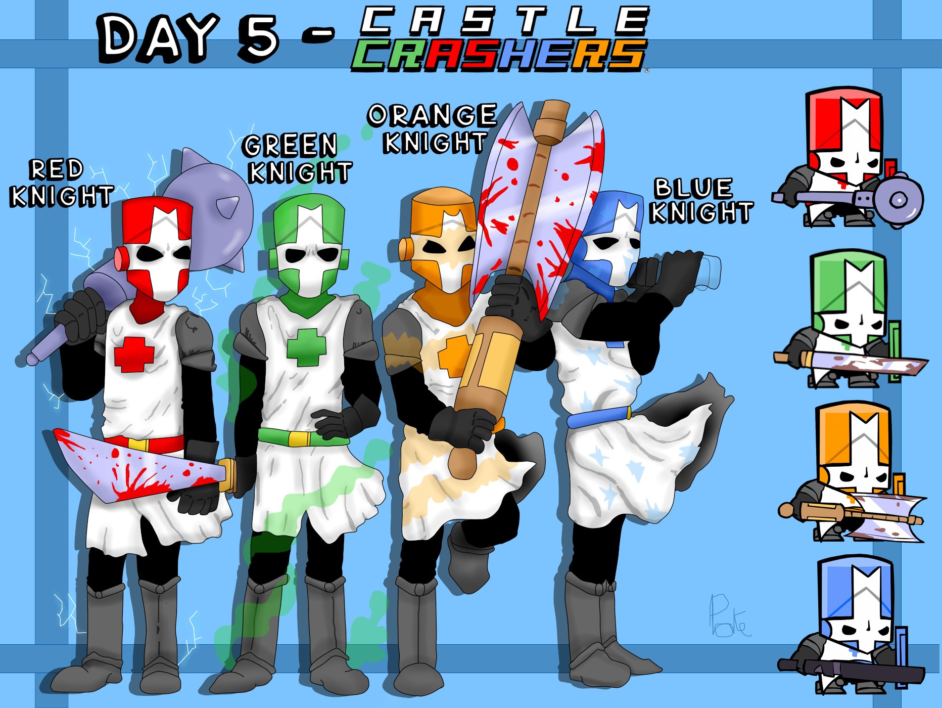 Castle Crashers Characters: (Green Knight) (#1) by RangerZain on Newgrounds