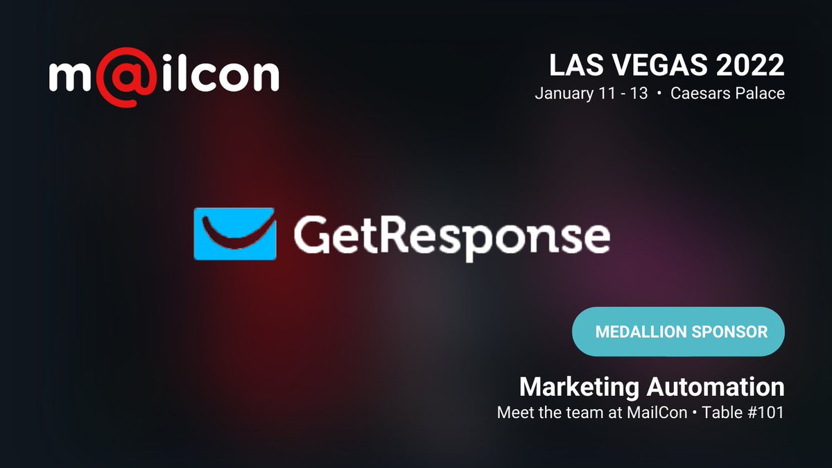 MailConOfficial's tweet photo. Big thanks to our Medallion Sponsors at GetResponse π
GetResponse is a comprehensive marketing software platform that helps you create content, boost sales, and increase traffic to your business online.
#brand #linkedin #MailCon #MailConLV #MailConLV22 #MailCon22 #EmailGeeks https://t.co/iN3FxzWG4S