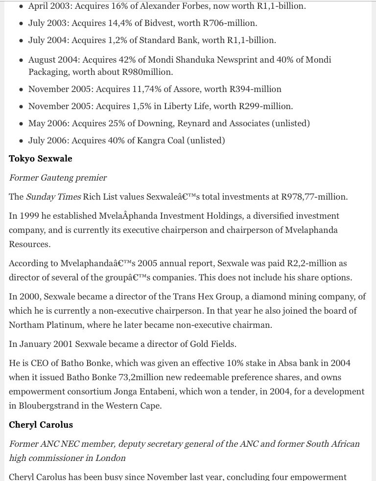 themankhosi's tweet photo. ANC veterans abd stalwarts have amassed huge fortunes using their political connections.They have appeared in deal after deal since 1994.
90% of BIG GOVT CONTRACTS are AWARDED to WMC linked to this cabal
#WakeUpSA
#FightForRET
#StateCaptureCommissionOfInquiry🔥
👇 https://t.co/JDxu8pJMVM