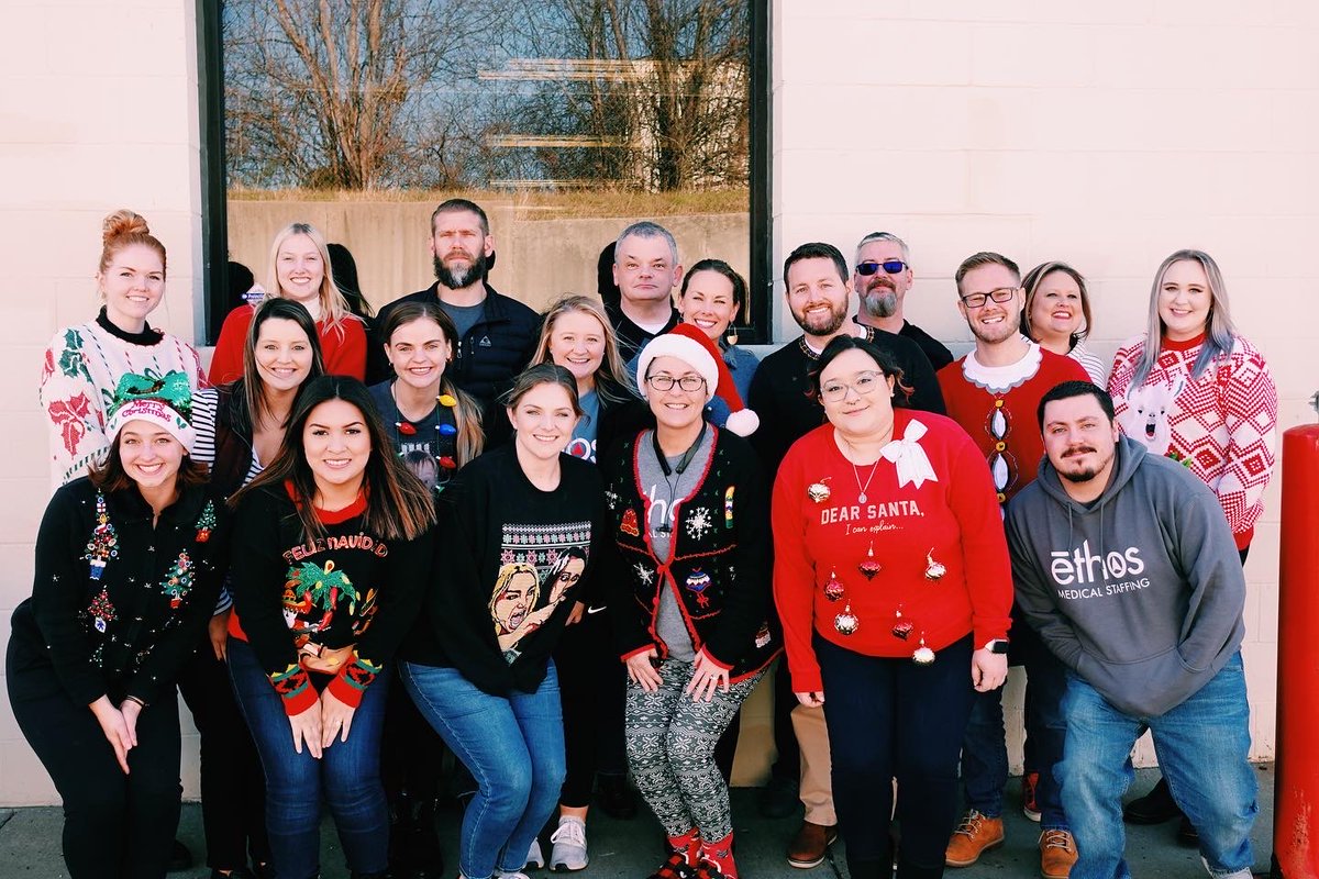 EthosMedStaff's tweet photo. We had such a great time at our ugly Christmas sweater party today! 🎄 https://t.co/l3QIe5keT0