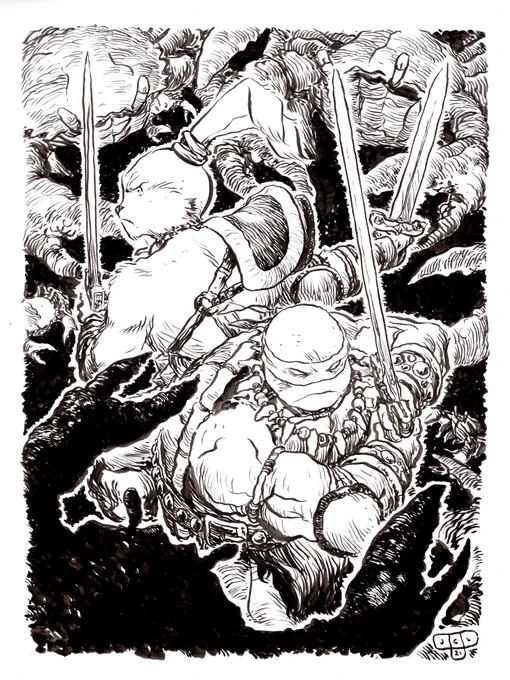 TMNT/Usagi Yojimbo commission (would love to a cover for either of these guys @IDWPublishing ) 