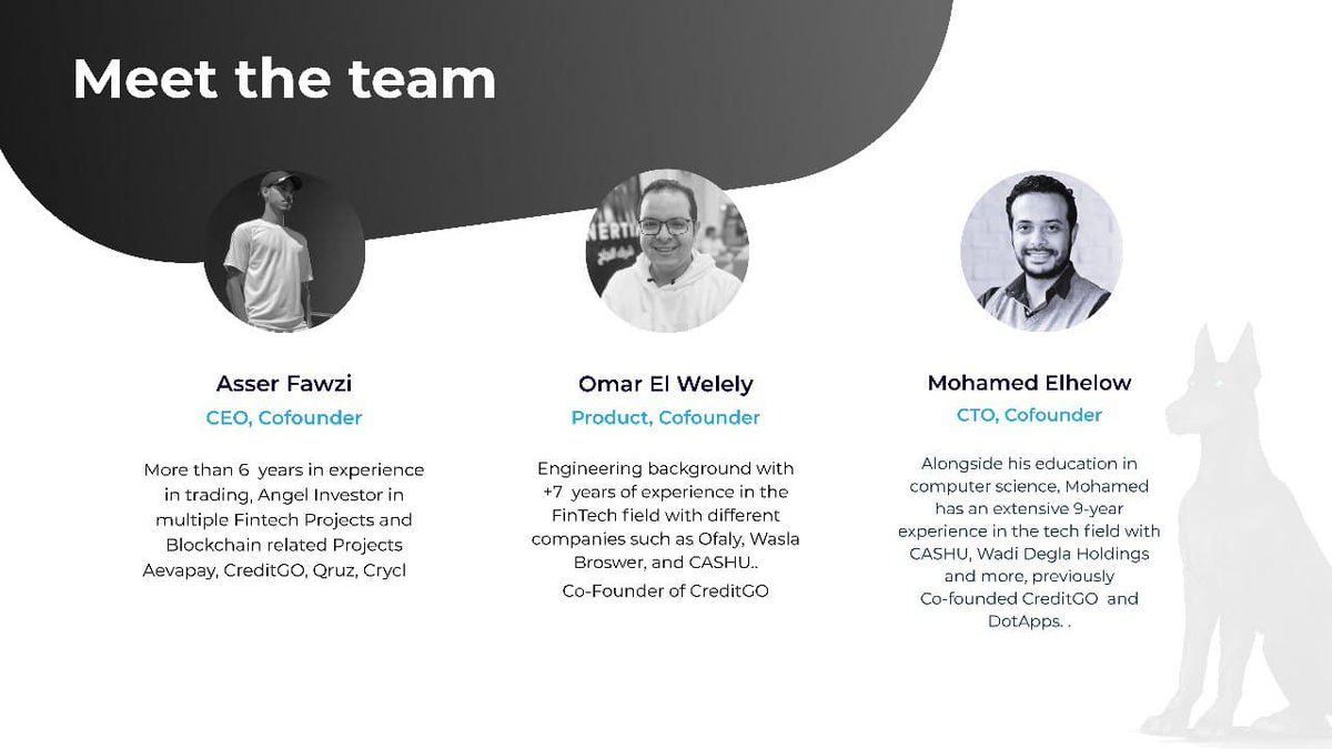 👥 Have you met the AXL INU Founders Team?

🐺 Asser Fawzi CEO

🐺 Omar El Welely CPO

🐺 Mohamed El Helow CTO

🐺 Logan Jackson

🔜 The rest of the Team will be doxxed later

🗒️ Check our Telegram post for more details about our team members: t.me/Axl_Token/28
