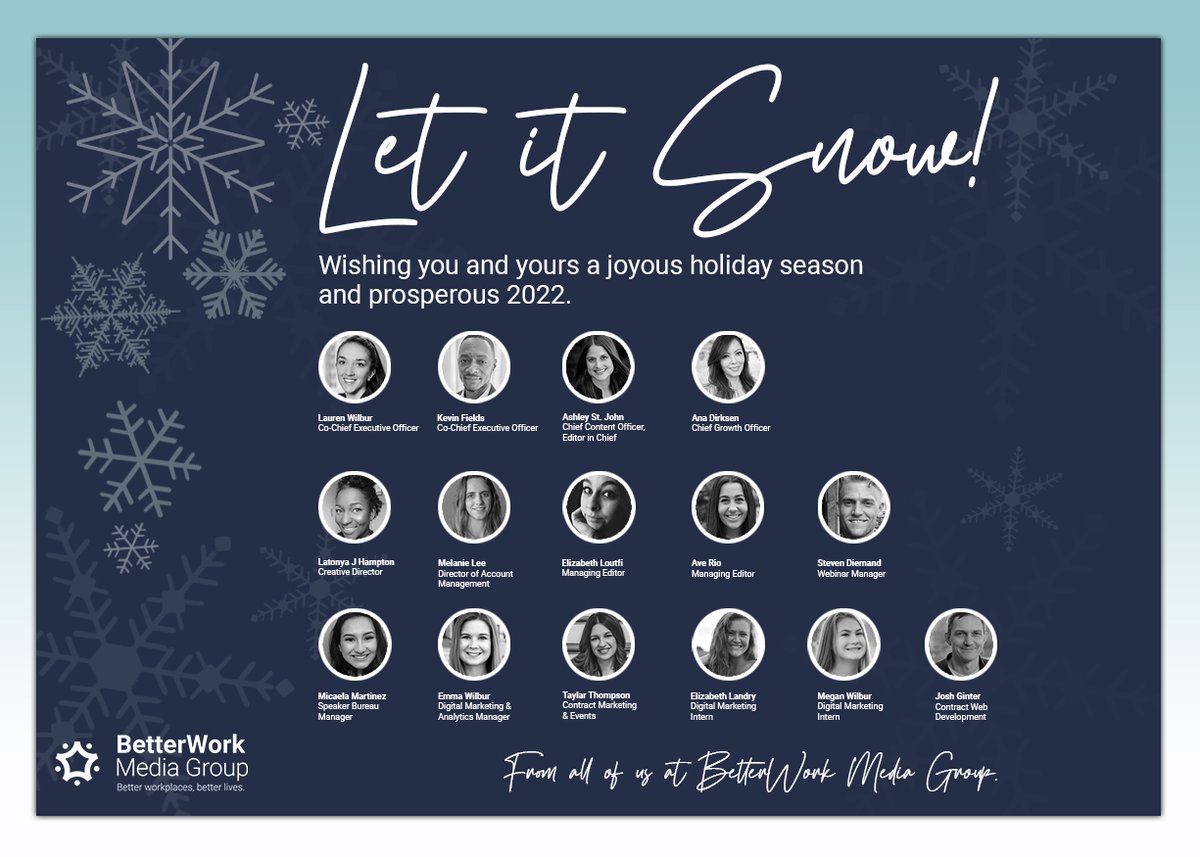 BetterWorkMedia's tweet photo. Wishing everyone a happy holiday season from all of us at BetterWork Media! https://t.co/eEt6ECEiJ9